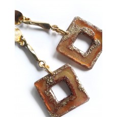 Brown Gold Earrings, Burnt Sugar,